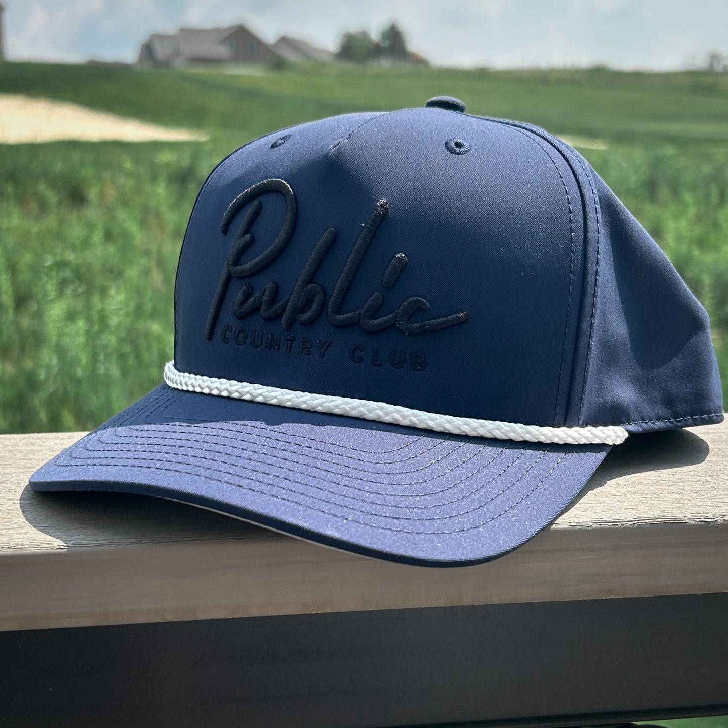 Navy Public Script Rope Hat