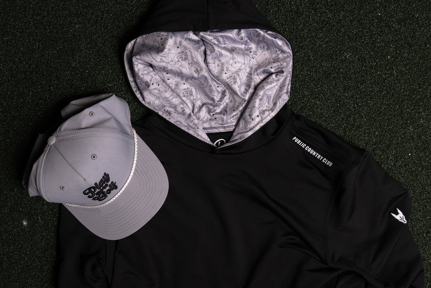 Black and Gray Topography Hoodie