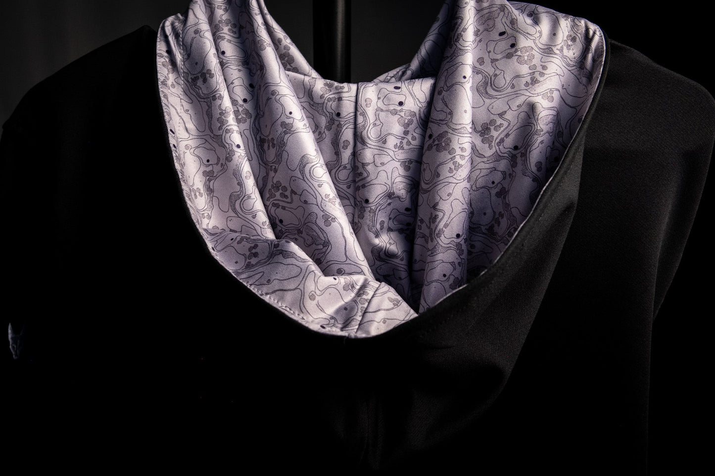 Black and Gray Topography Hoodie