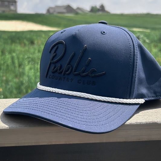 Navy Public Script Rope Hat