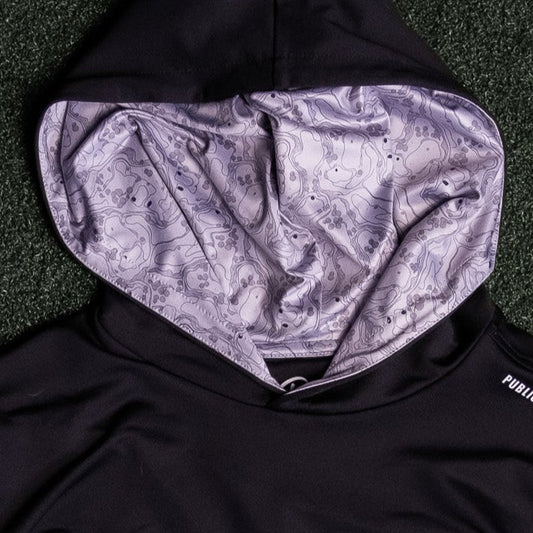 Black and Gray Topography Hoodie